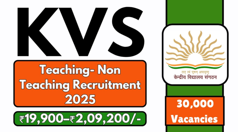 KVS Recruitment 2025: Last Date Today! Apply for Teaching & Non-Teaching Posts in Kendriya Vidyalayas.