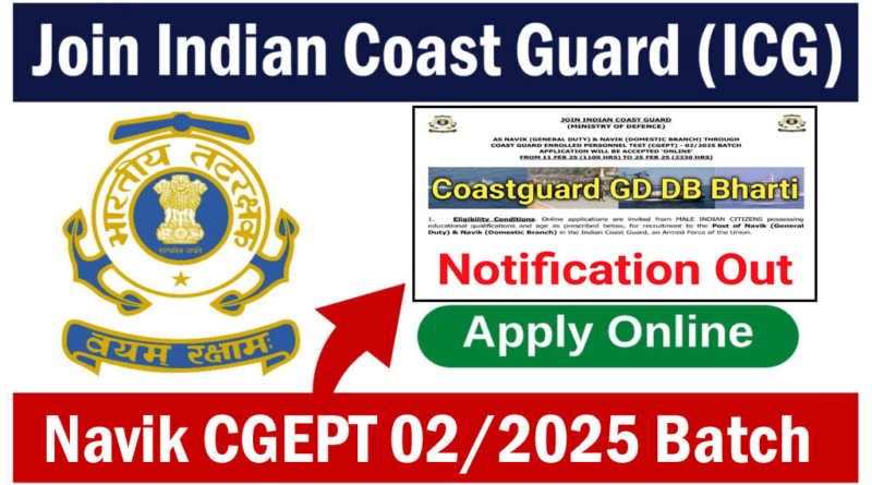 "Indian Coast Guard Recruitment 2025 - Apply Online for 300 Navik Posts, Eligibility, and Selection Process"